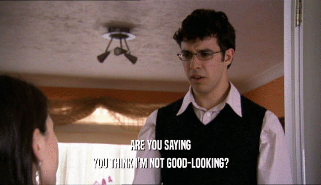 ARE YOU SAYING YOU THINK I'M NOT GOOD-LOOKING? 