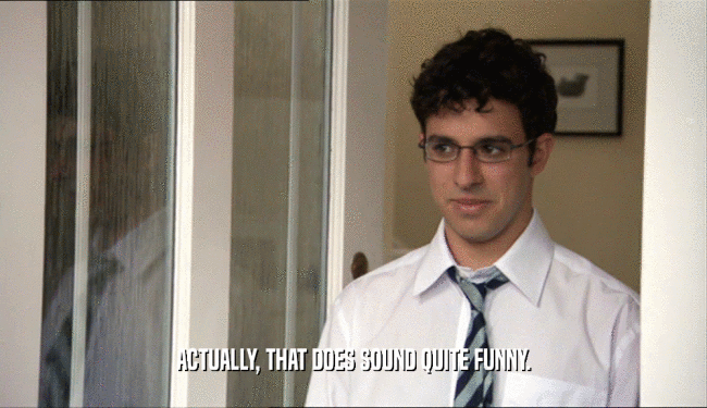 ACTUALLY, THAT DOES SOUND QUITE FUNNY.  