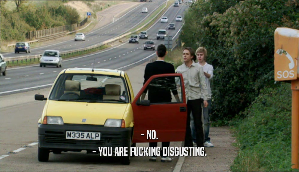 - NO. - YOU ARE FUCKING DISGUSTING. 