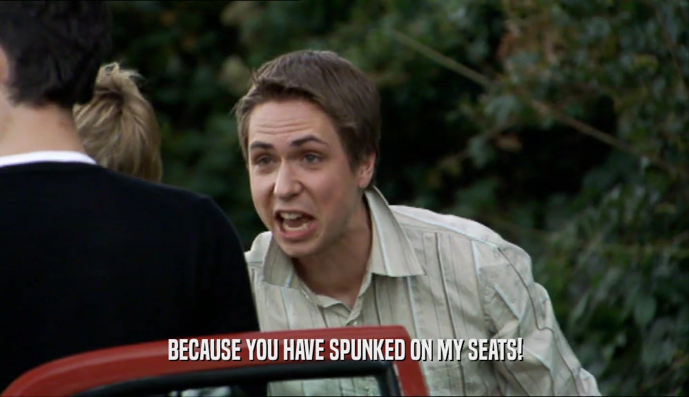 BECAUSE YOU HAVE SPUNKED ON MY SEATS!  