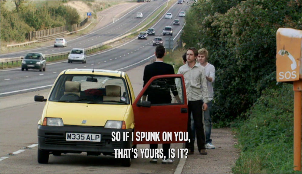 SO IF I SPUNK ON YOU, THAT'S YOURS, IS IT? 