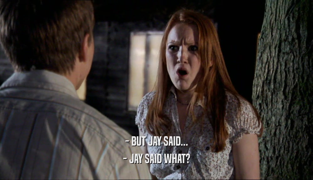 - BUT JAY SAID... - JAY SAID WHAT? 