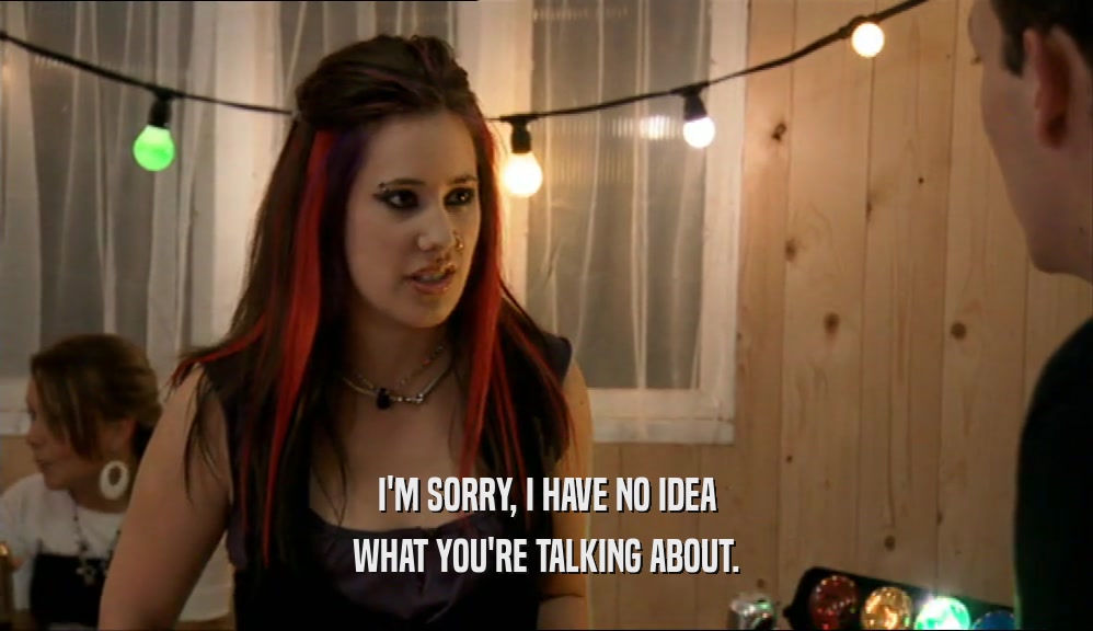I'M SORRY, I HAVE NO IDEA WHAT YOU'RE TALKING ABOUT. 