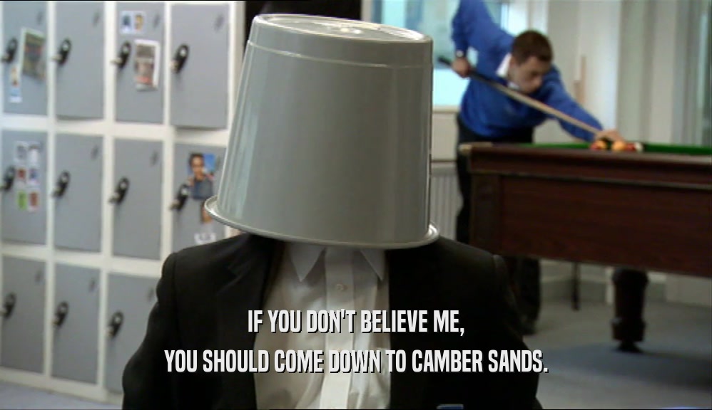 IF YOU DON'T BELIEVE ME, YOU SHOULD COME DOWN TO CAMBER SANDS. 