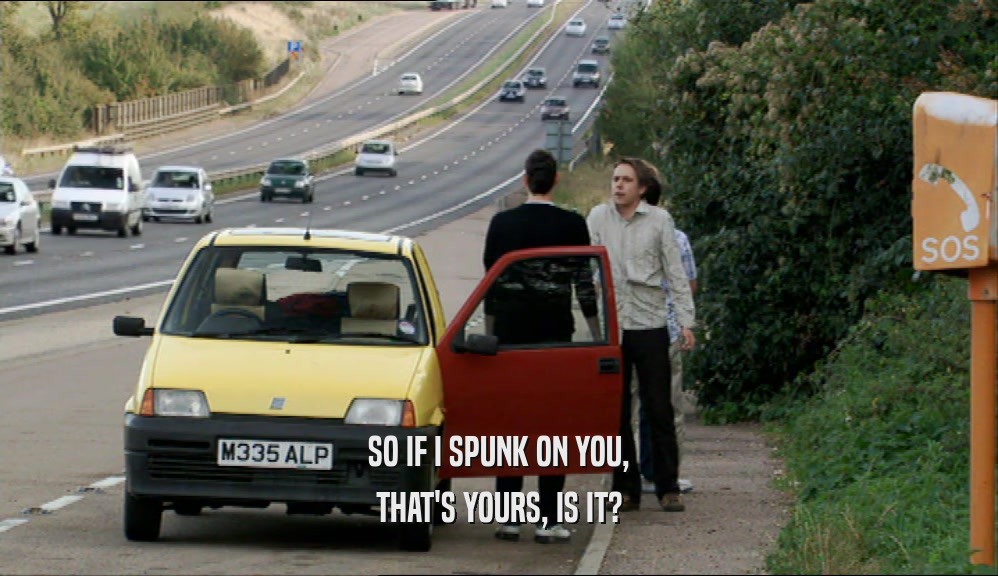 SO IF I SPUNK ON YOU, THAT'S YOURS, IS IT? 