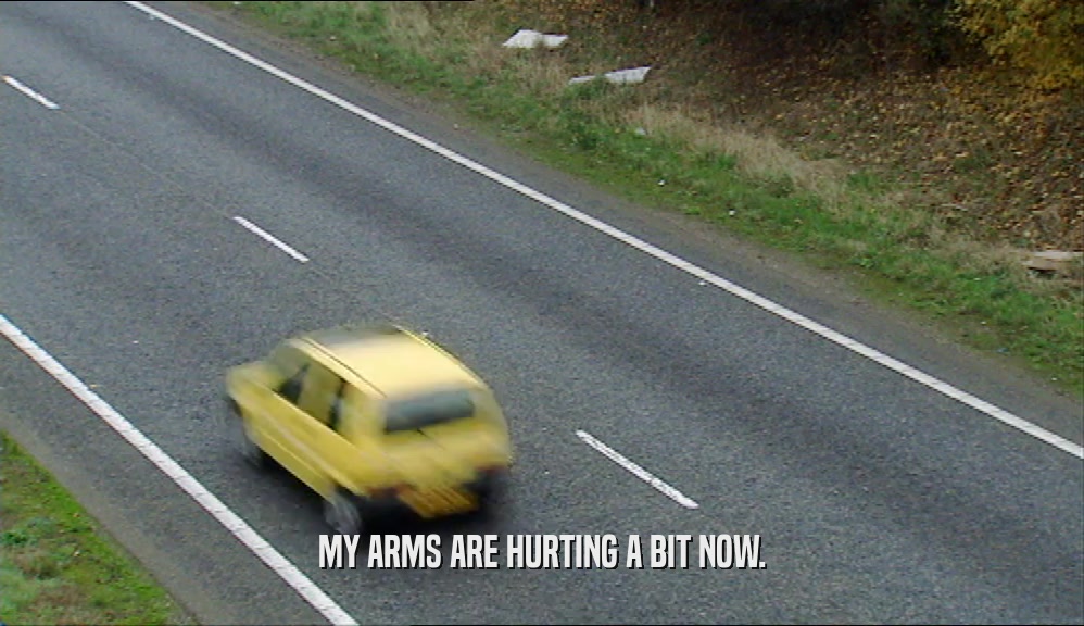 MY ARMS ARE HURTING A BIT NOW.  