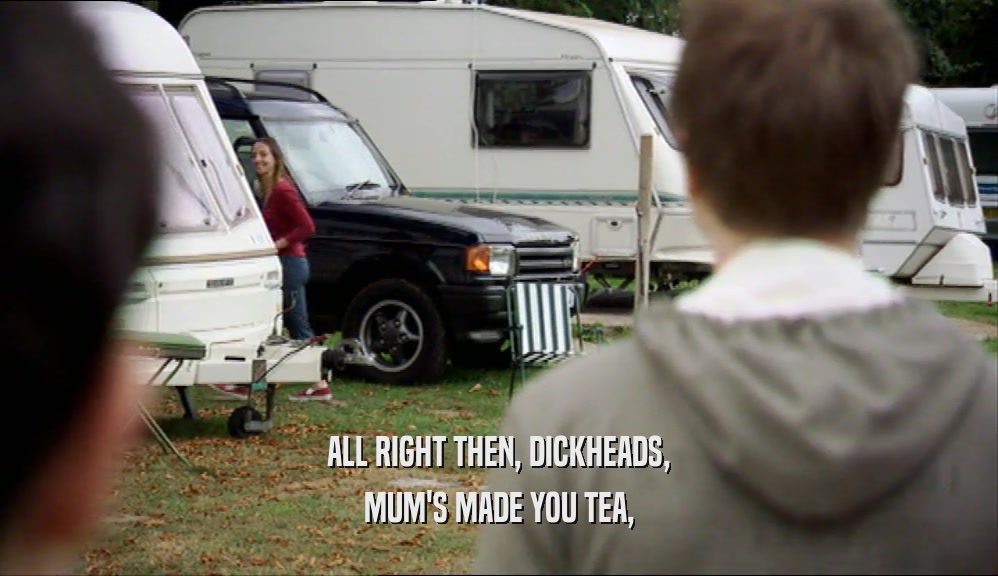 ALL RIGHT THEN, DICKHEADS, MUM'S MADE YOU TEA, 