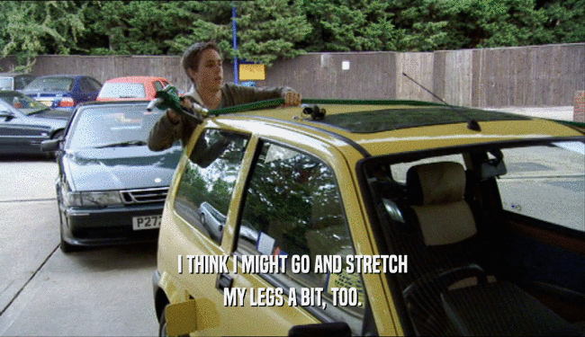 I THINK I MIGHT GO AND STRETCH MY LEGS A BIT, TOO. 