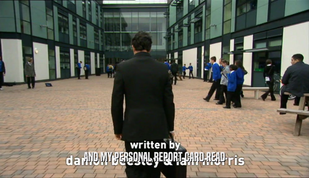 AND MY PERSONAL REPORT CARD READ  