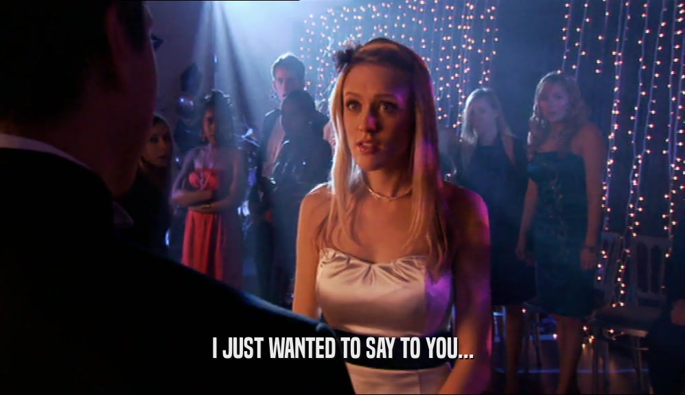 I JUST WANTED TO SAY TO YOU...  