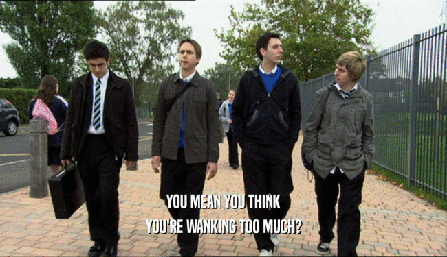 YOU MEAN YOU THINK YOU'RE WANKING TOO MUCH? 