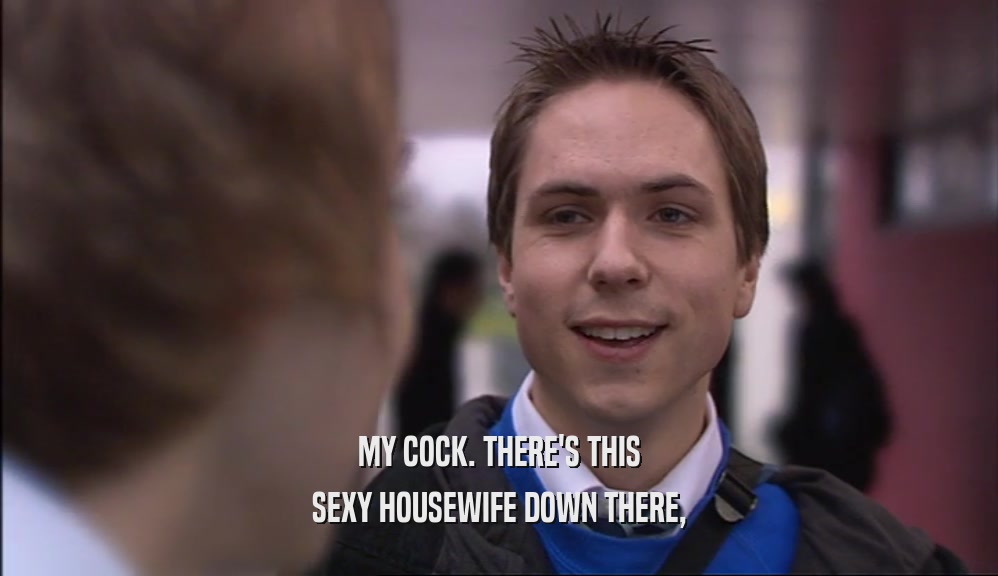 MY COCK. THERE'S THIS SEXY HOUSEWIFE DOWN THERE, 
