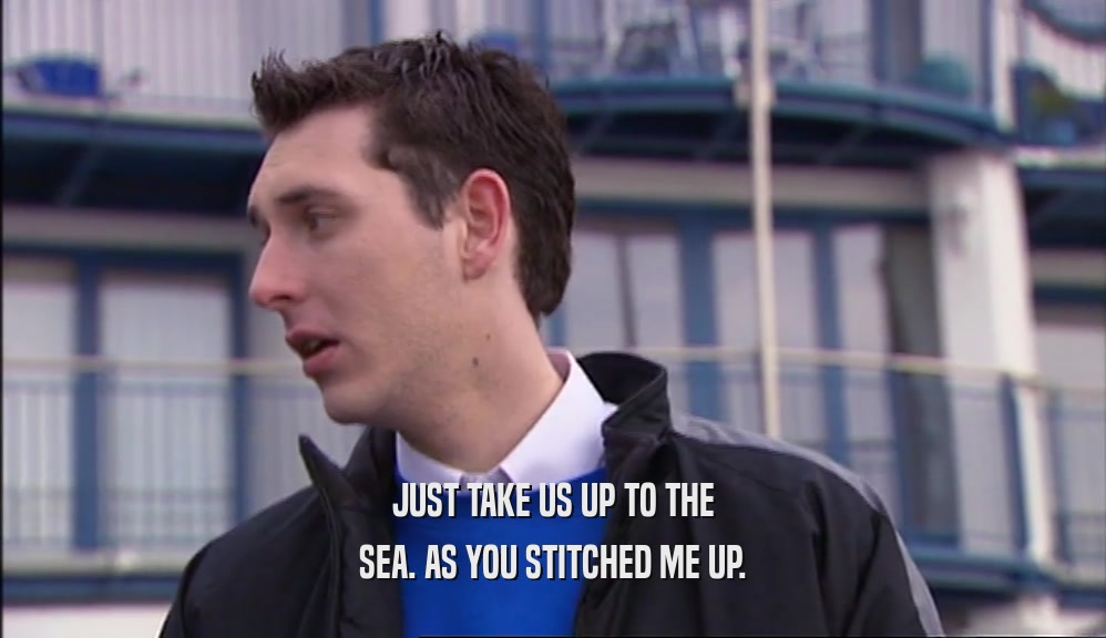 JUST TAKE US UP TO THE SEA. AS YOU STITCHED ME UP. 