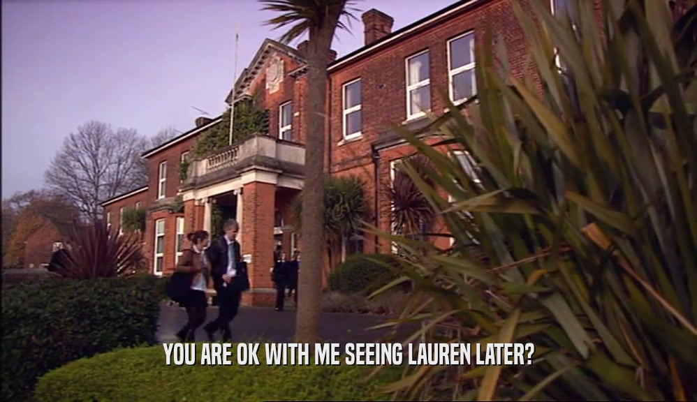 YOU ARE OK WITH ME SEEING LAUREN LATER?  