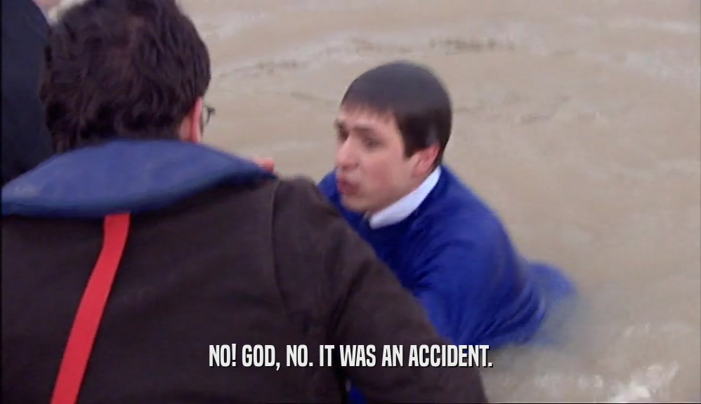 NO! GOD, NO. IT WAS AN ACCIDENT.  