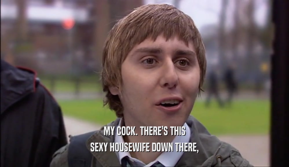 MY COCK. THERE'S THIS SEXY HOUSEWIFE DOWN THERE, 