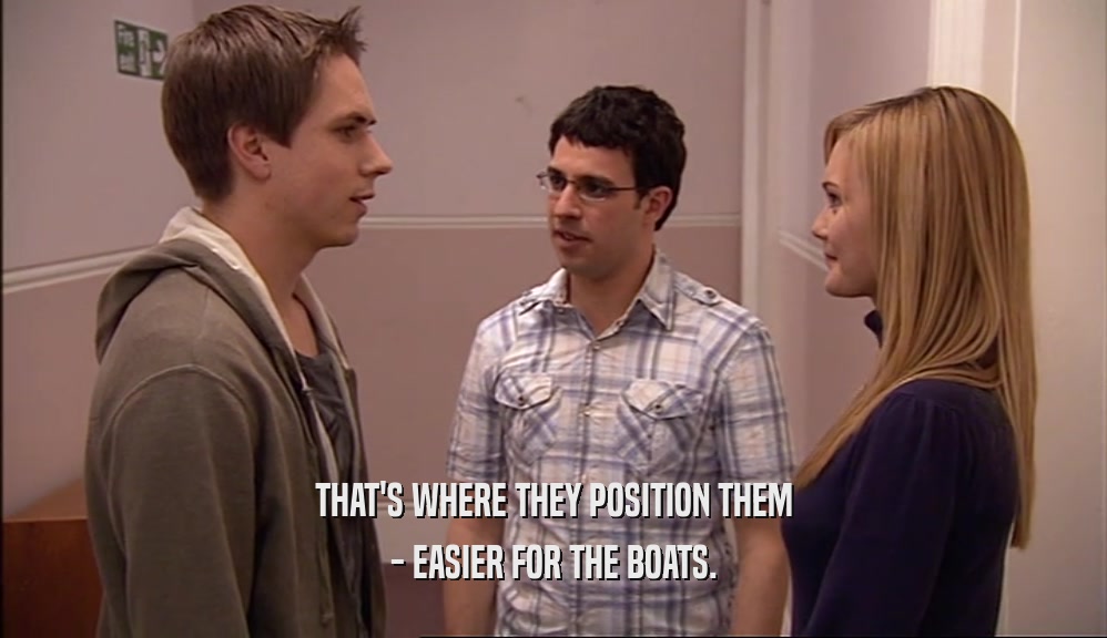 THAT'S WHERE THEY POSITION THEM - EASIER FOR THE BOATS. 