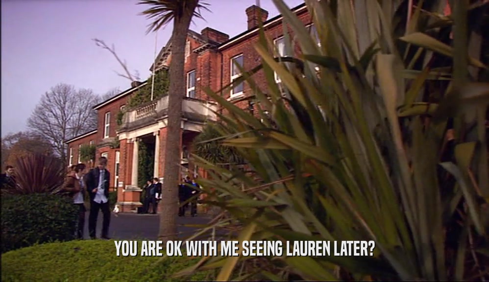 YOU ARE OK WITH ME SEEING LAUREN LATER?  