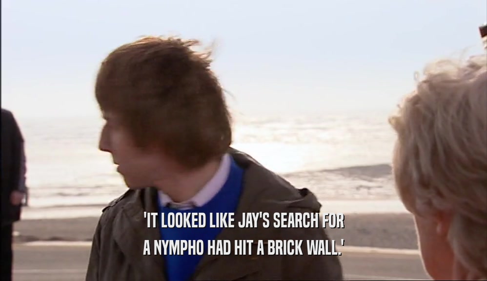 'IT LOOKED LIKE JAY'S SEARCH FOR A NYMPHO HAD HIT A BRICK WALL.' 