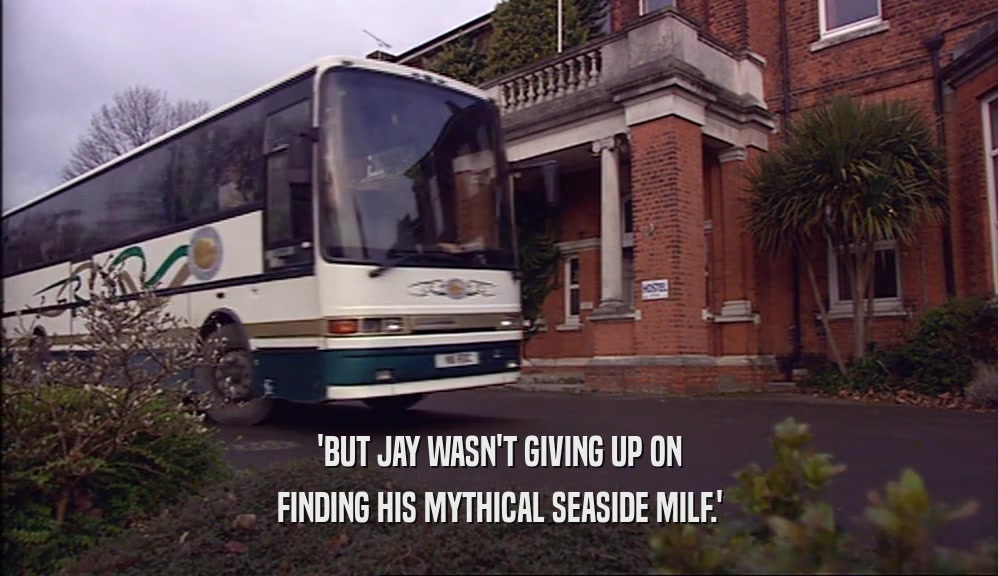 'BUT JAY WASN'T GIVING UP ON
 FINDING HIS MYTHICAL SEASIDE MILF.'
 