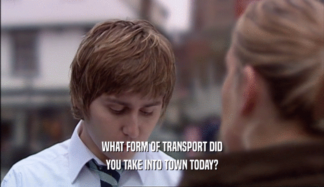 WHAT FORM OF TRANSPORT DID YOU TAKE INTO TOWN TODAY? 