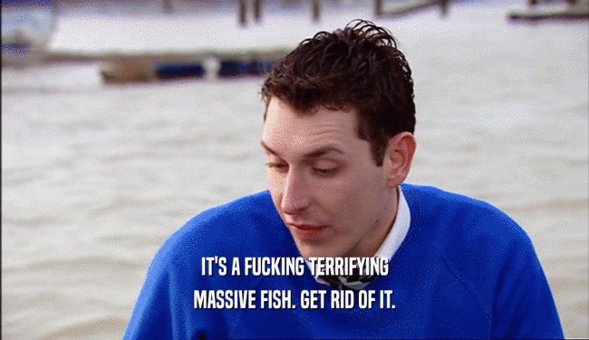 IT'S A FUCKING TERRIFYING MASSIVE FISH. GET RID OF IT. 