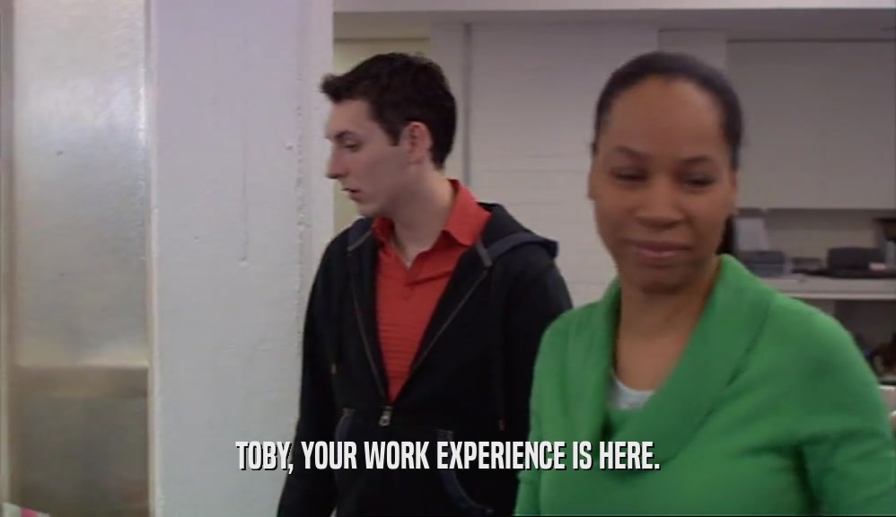 TOBY, YOUR WORK EXPERIENCE IS HERE.  