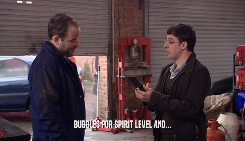 BUBBLES FOR SPIRIT LEVEL AND...  