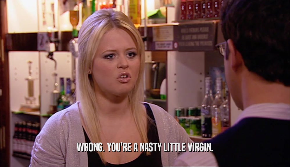 WRONG. YOU'RE A NASTY LITTLE VIRGIN.  