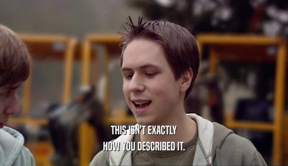 THIS ISN'T EXACTLY HOW YOU DESCRIBED IT. 