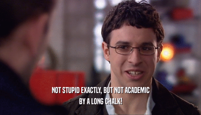NOT STUPID EXACTLY, BUT NOT ACADEMIC BY A LONG CHALK! 