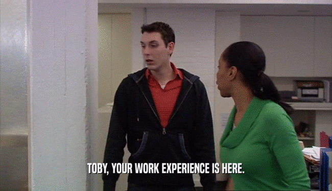 TOBY, YOUR WORK EXPERIENCE IS HERE.  