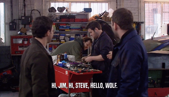 HI, JIM, HI, STEVE, HELLO, WOLF.  