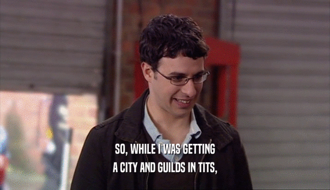 SO, WHILE I WAS GETTING A CITY AND GUILDS IN TITS, 