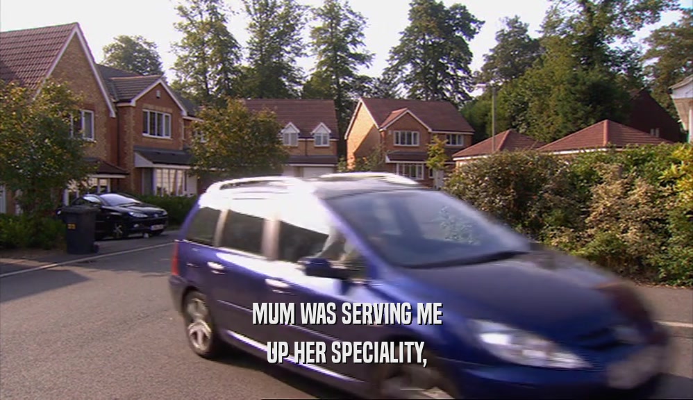MUM WAS SERVING ME UP HER SPECIALITY, 