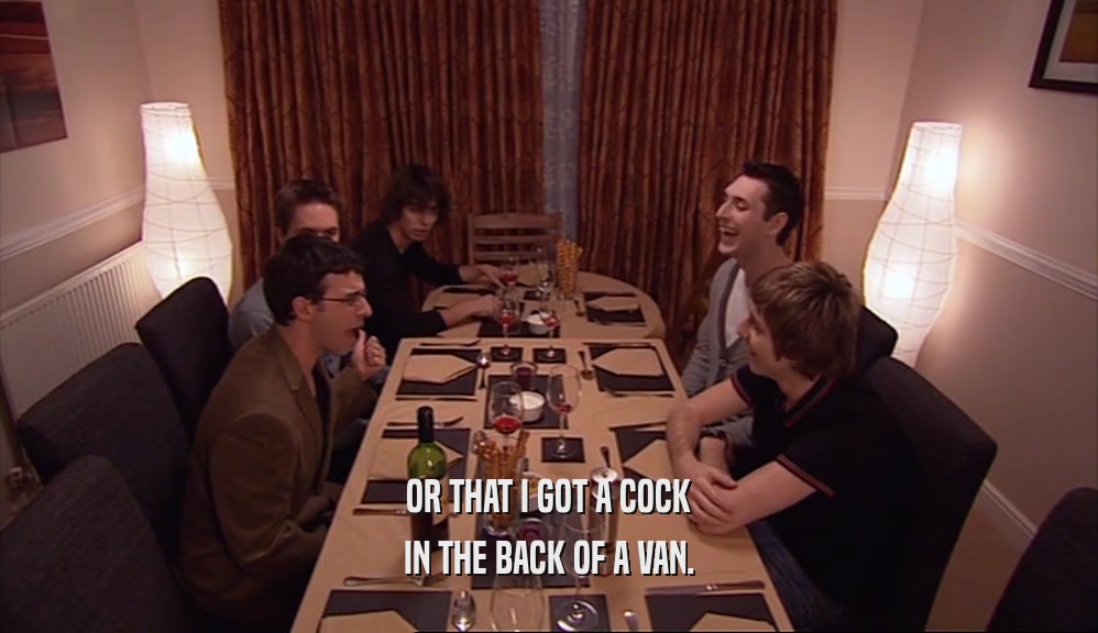 OR THAT I GOT A COCK IN THE BACK OF A VAN. 