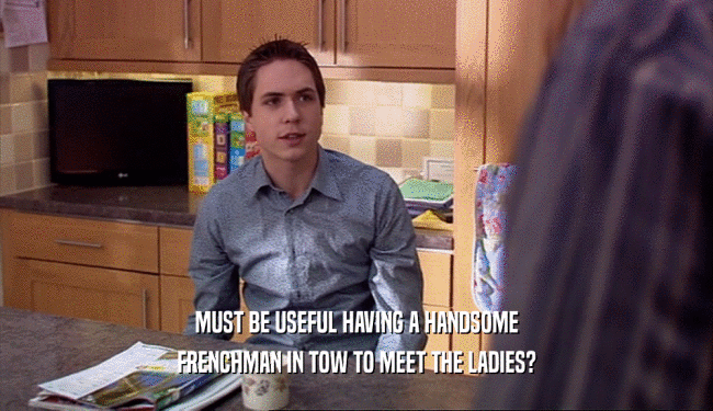 MUST BE USEFUL HAVING A HANDSOME FRENCHMAN IN TOW TO MEET THE LADIES? 