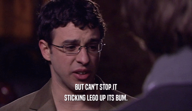 BUT CAN'T STOP IT STICKING LEGO UP ITS BUM. 