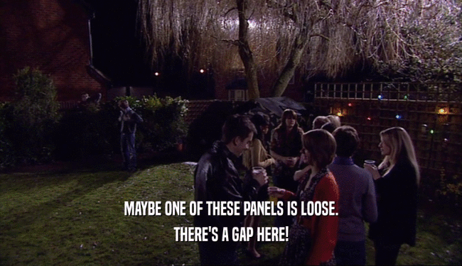MAYBE ONE OF THESE PANELS IS LOOSE. THERE'S A GAP HERE! 