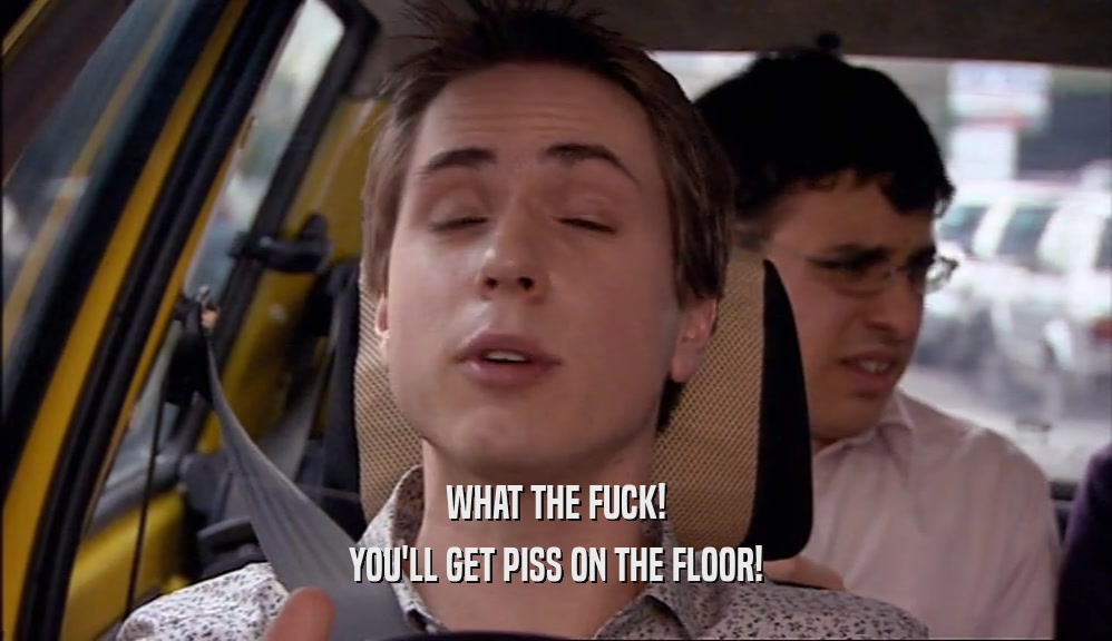 WHAT THE FUCK! YOU'LL GET PISS ON THE FLOOR! 