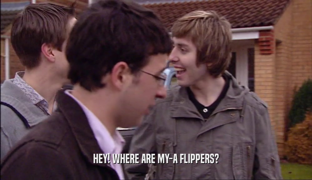 HEY! WHERE ARE MY-A FLIPPERS?  