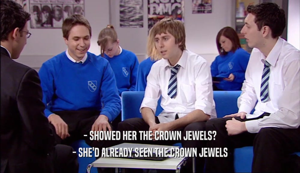 - SHOWED HER THE CROWN JEWELS? - SHE'D ALREADY SEEN THE CROWN JEWELS 