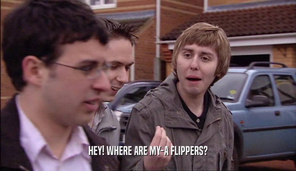 HEY! WHERE ARE MY-A FLIPPERS?  