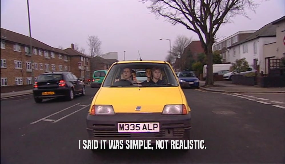 I SAID IT WAS SIMPLE, NOT REALISTIC.  