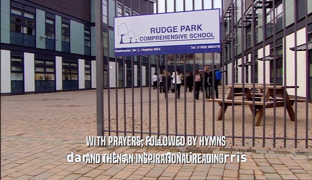 WITH PRAYERS, FOLLOWED BY HYMNS AND THEN AN INSPIRATIONAL READING. 