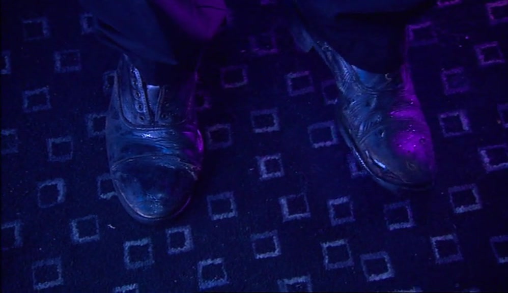 THESE AREN'T MY SHOES. I HAD TO BORROW THEM TO GET IN. 