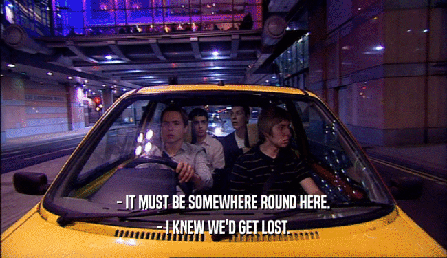 - IT MUST BE SOMEWHERE ROUND HERE. - I KNEW WE'D GET LOST. 