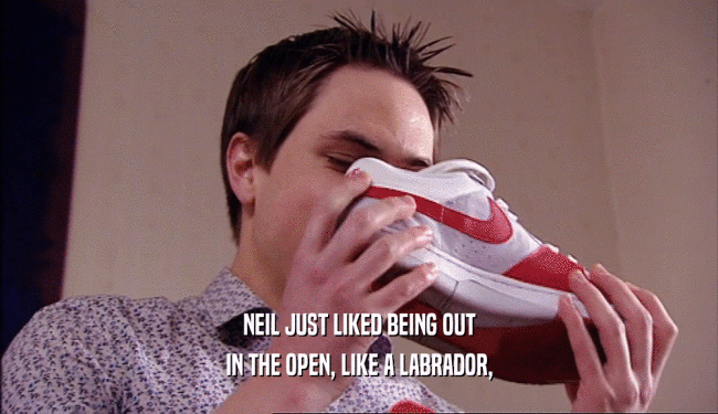 NEIL JUST LIKED BEING OUT IN THE OPEN, LIKE A LABRADOR, 