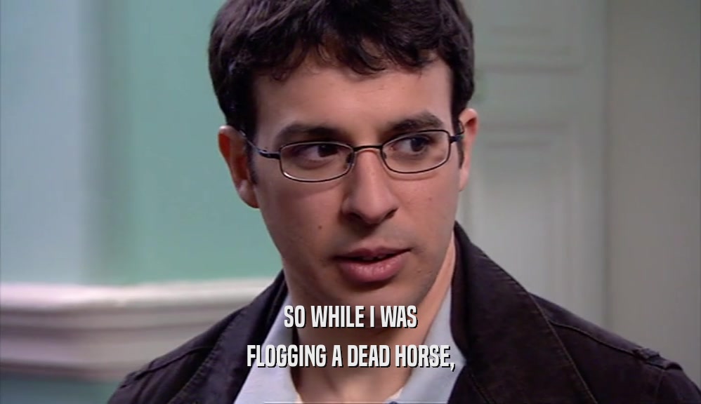 SO WHILE I WAS FLOGGING A DEAD HORSE, 