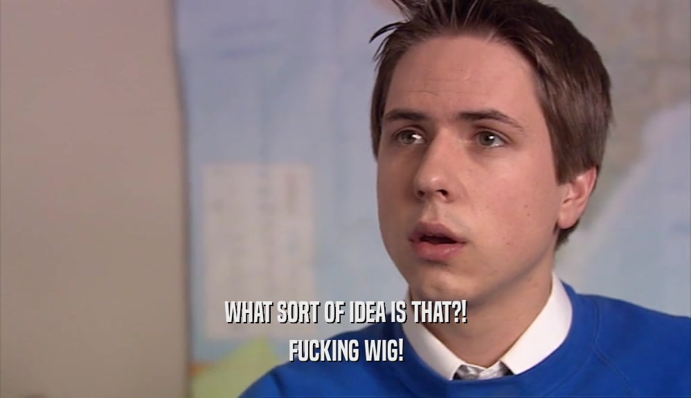 WHAT SORT OF IDEA IS THAT?! FUCKING WIG! 